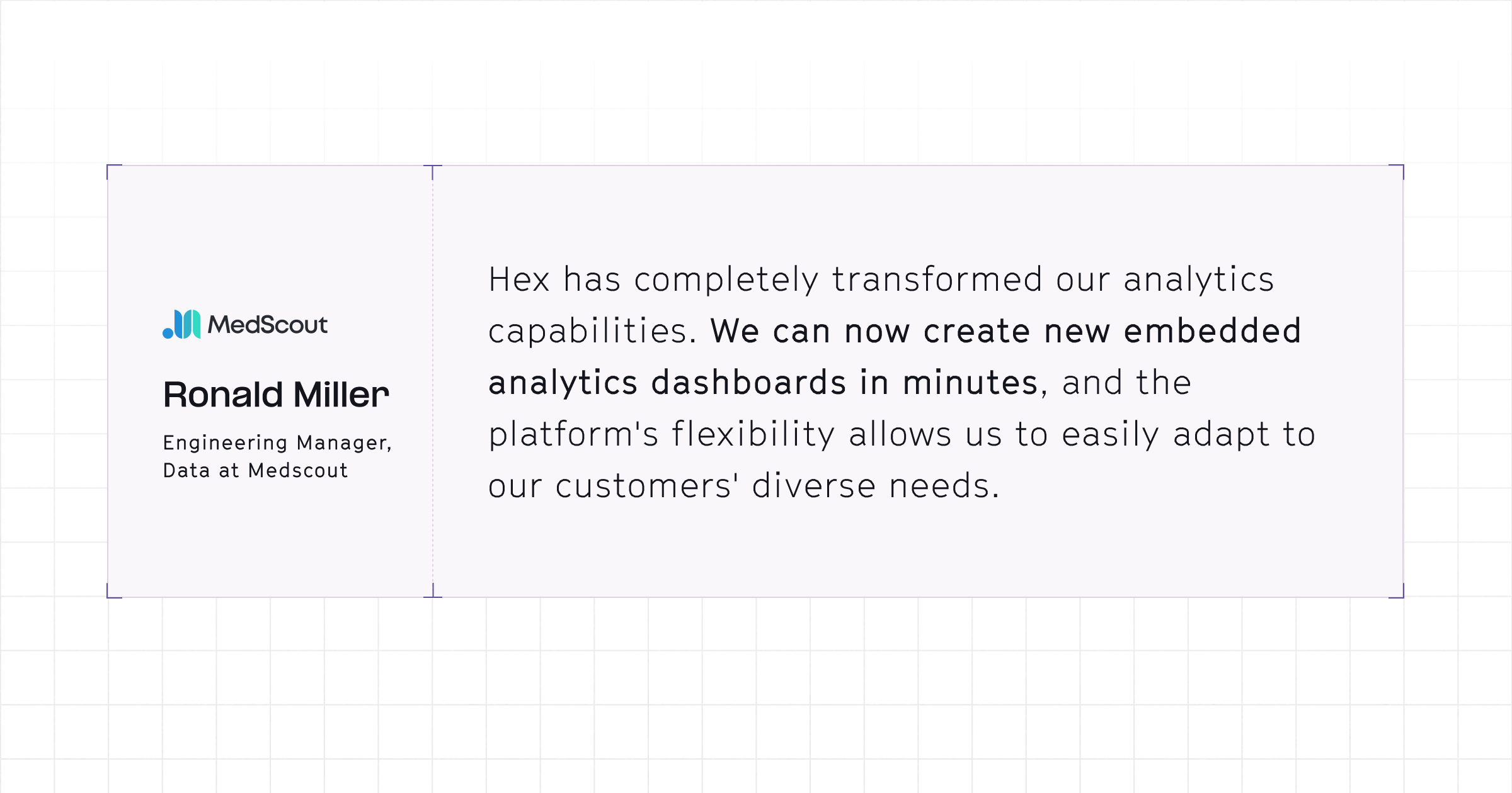 Embedded analytics MedScout Ronald Miller quote