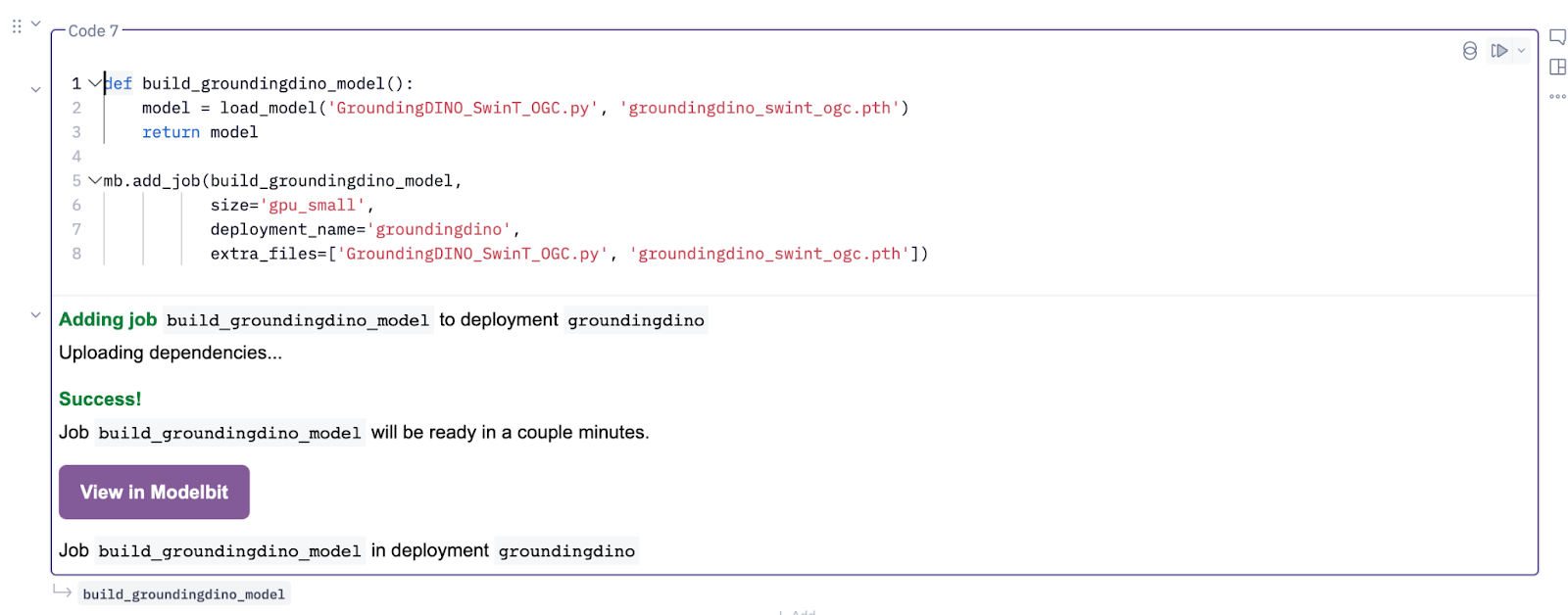 Modelbit button